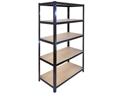 498 8 regal 1800x900x400 mm lakovany 5 policovy nosnost 875 kg cerny