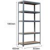 5115 4 mega hit regal 180x90x40 cm lakovany 5 policovy nosnost 875 kg sedy